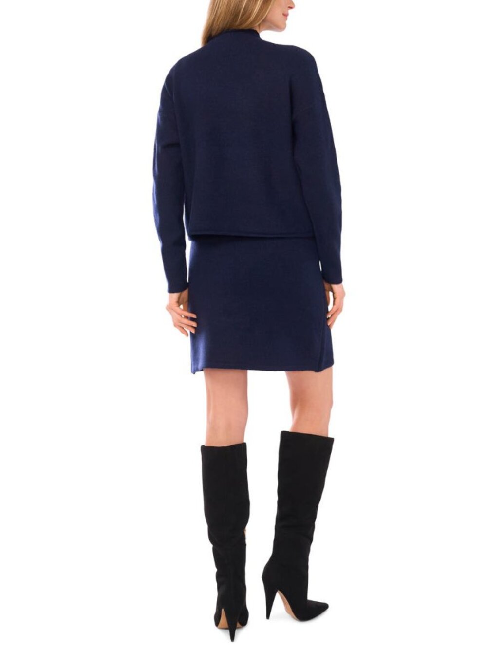 1.STATE Nordstrom Navy Blue Knit Sweater Mini Skirt NWT L - Picture 5 of 8